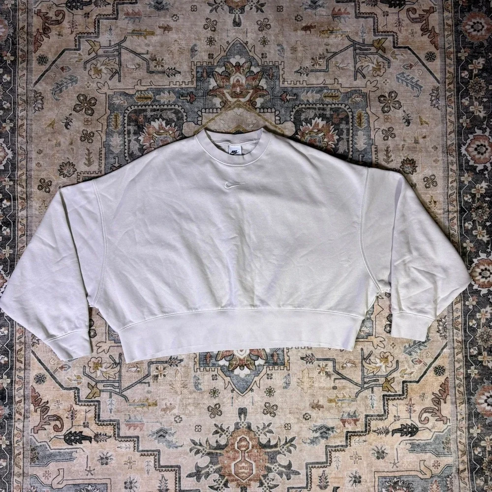 Nike Sportswear Phoenix Fleece Oversized Cropped Crewneck Sweatshirt Medium Gym